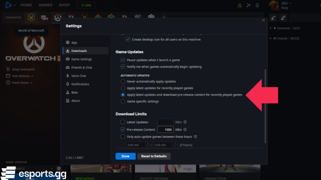 How to automate Overwatch 2 patch downloads (Image via esports.gg)