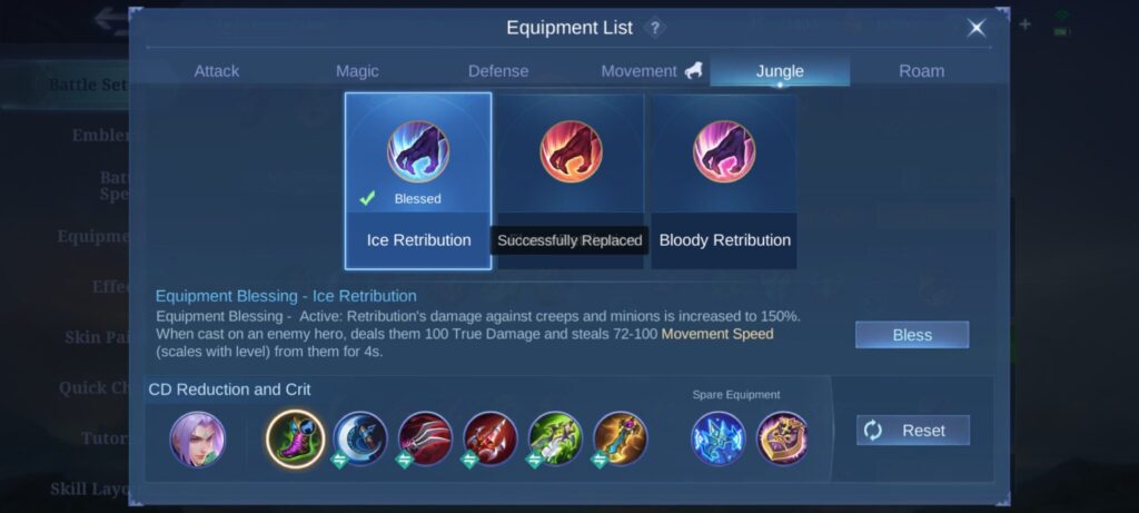 Best item build guide for Ling in MLBB screenshot (Image via esports.gg)