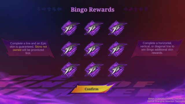 MLBB x KOF Encore 2025: List of bingo patterns preview image