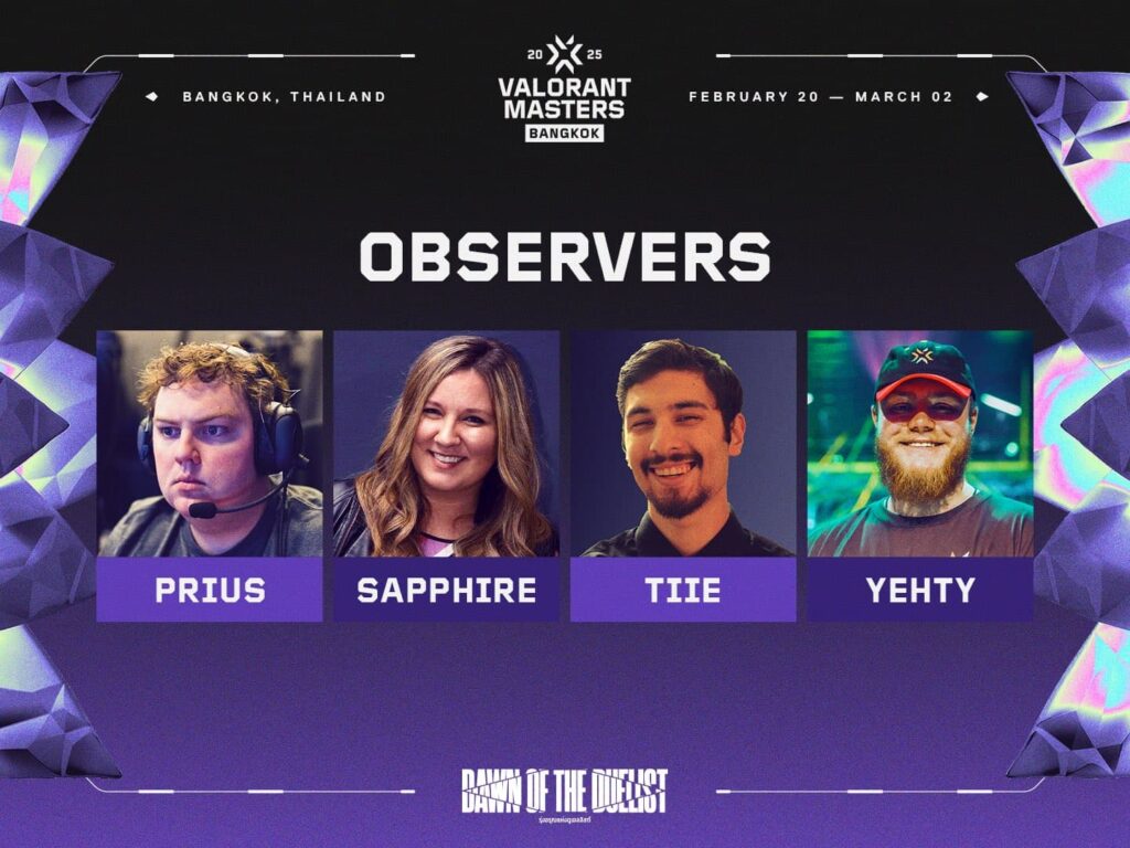 Here are your observers who will catch all the action in Bangkok (Image via Riot Games)