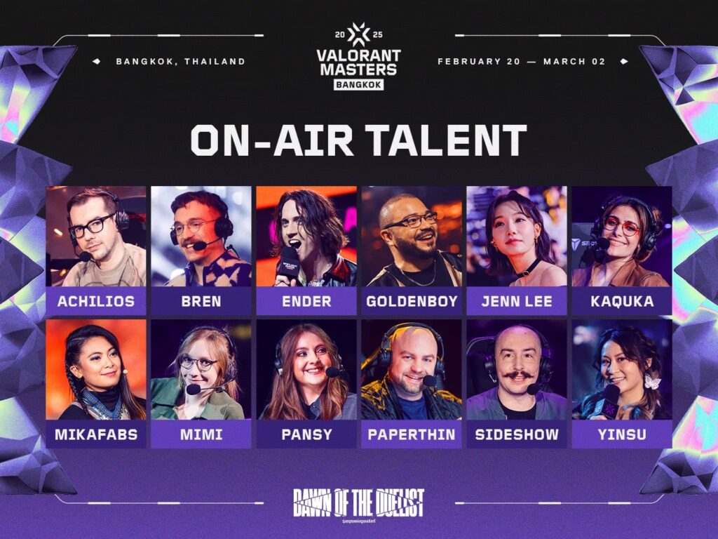 These are your on-air talent for the first international VALORANT event of 2025 (Image via Riot Games)