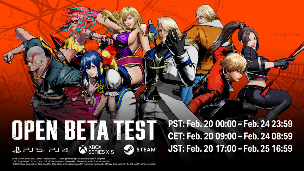 Playable characters in the FATAL FURY: City of the Wolves open beta test (Image via SNK Corporation)