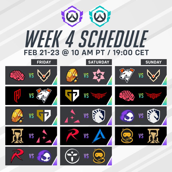 OWCS 2025 Stage 1 Week 4 schedule and matches (Image via Blizzard Entertainment)