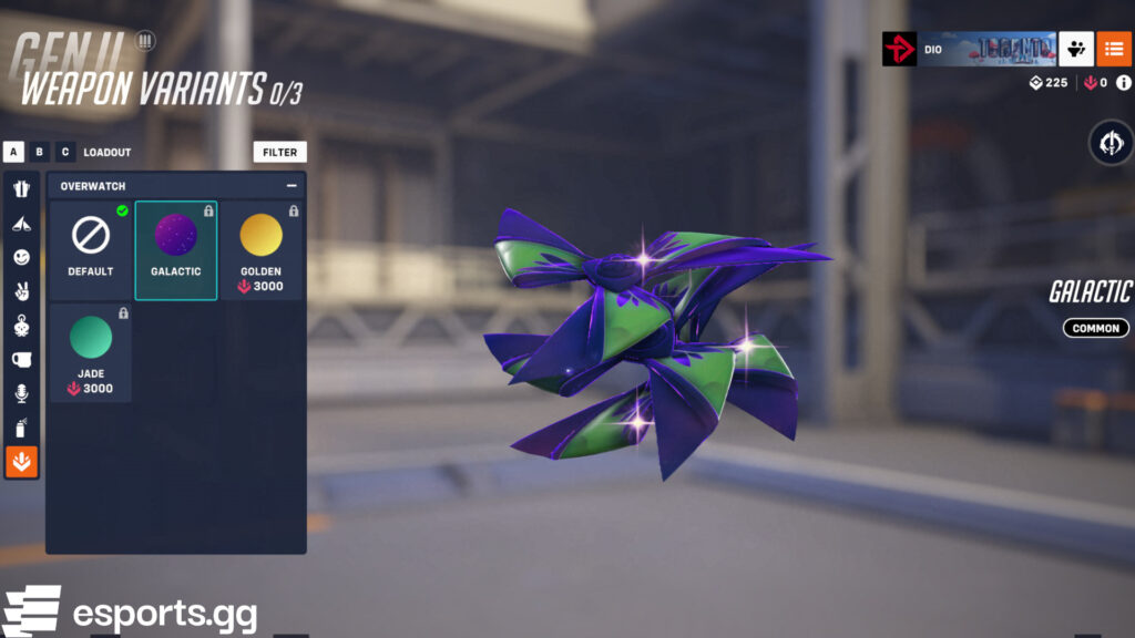 Overwatch 2 Galactic weapon variant for Happi Genji (Screenshot via esports.gg)