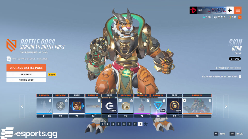 Bi'an Orisa skin(Screenshot via esports.gg)