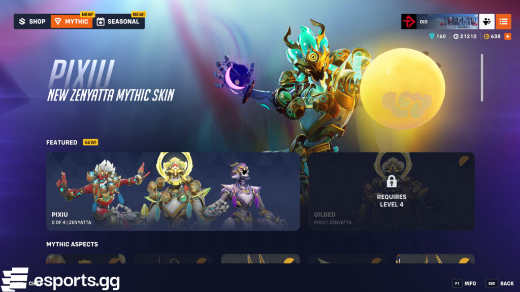 Overwatch 2 Mythic Shop rotation (Screenshot via esports.gg)