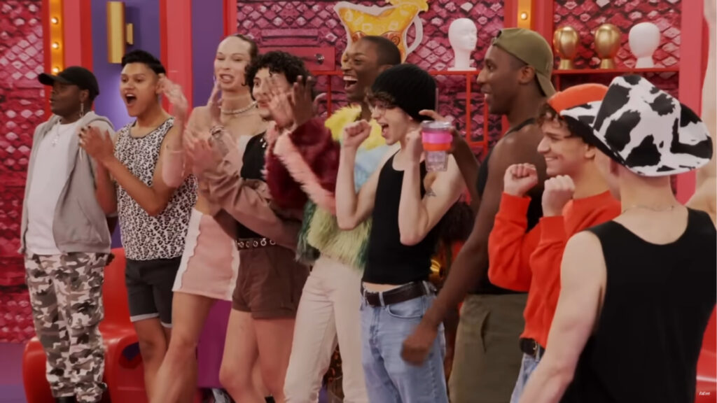 Screenshot of Onya Nurve, Arrietty, Lexi Love, Jewels Sparkles, Lana Ja’Rae, Lydia B. Kollins, Kori King, Suzie Toot, and Sam Star (Image via RuPaul's Drag Race on YouTube)