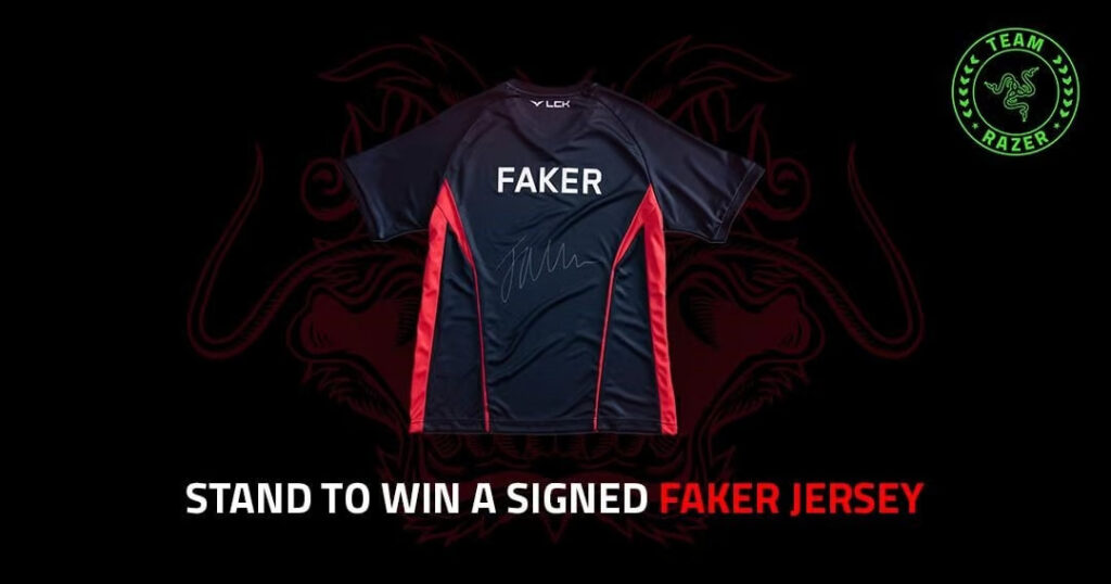 Razer to give away Faker's jersey to a lucky winner (Image via Razer)