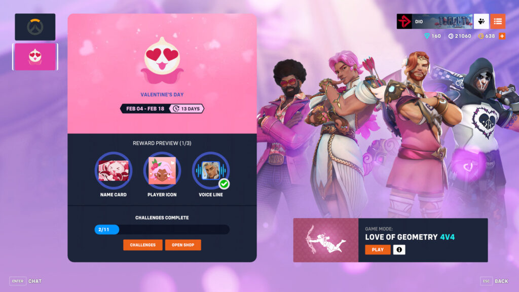 Overwatch 2 Valentine's Day event screenshot (Image via esports.gg)