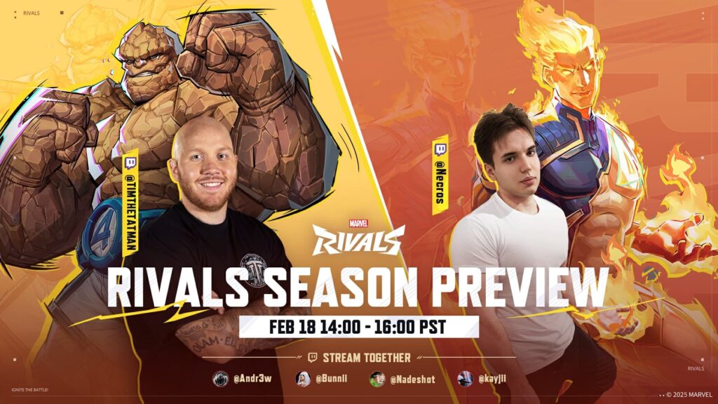 Tune in to catch some Marvel Rivals creators try out the upcoming new content (Image via Marvel Rivals on X)