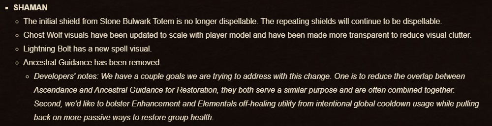 General Shaman changes (Image via Blizzard Entertainment)