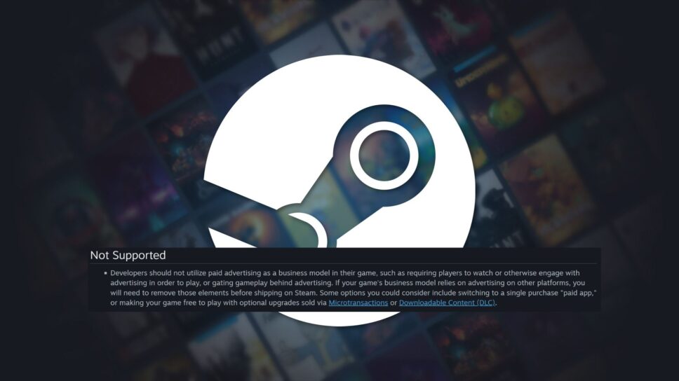 Valve bans all games that force players to watch advertisements cover image