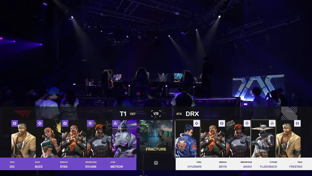 T1 vs DRX map 1 Agent choices (Image via VALORANT Esports)
