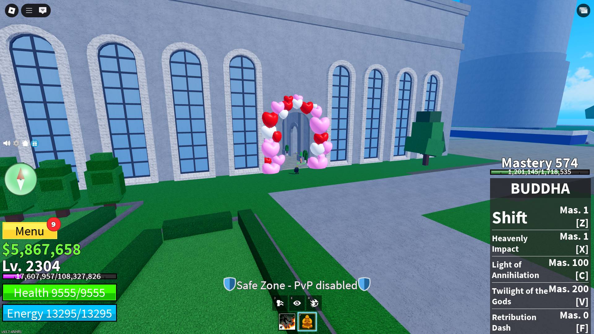 Valentine's Shop location in the Third Sea of Blox Fruits