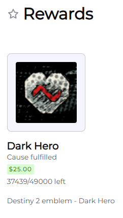 Donate to a good cause for this emblem. (Screenshot by esports.gg)