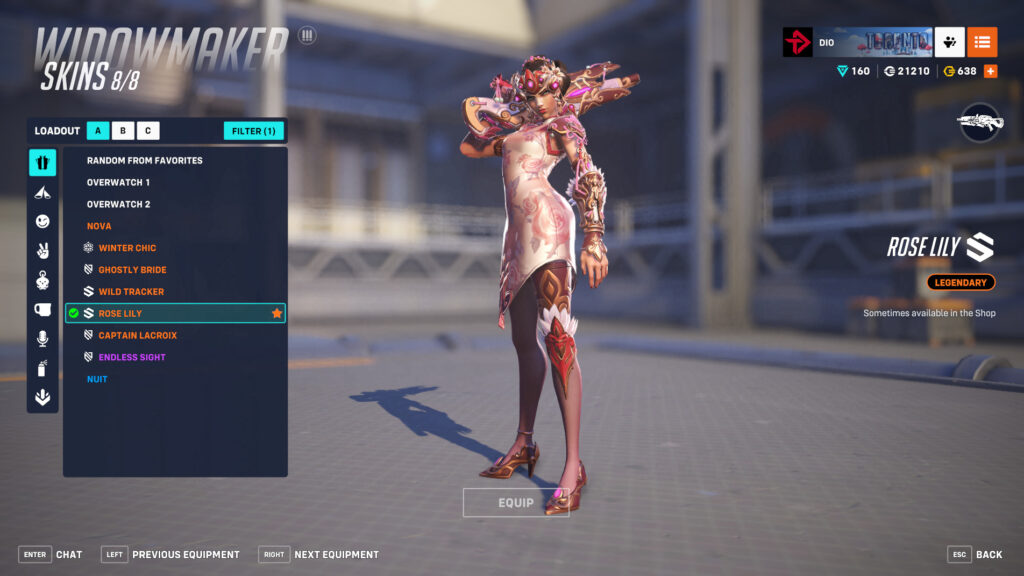 Rose Lily Widowmaker screenshot (Image via esports.gg)