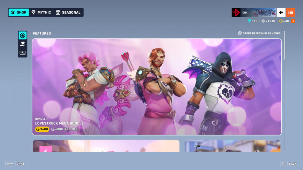 Overwatch 2 Valentine's Day&nbsp;skins screenshot (Image via esports.gg)