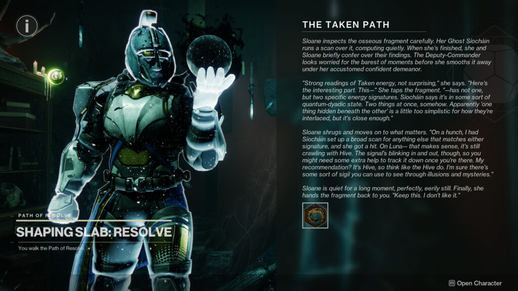 Grab The Taken Path quest screenshot (Image via esports.gg)