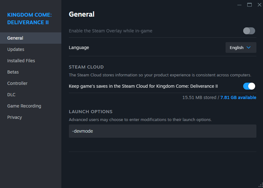 Screenshot  of how to enable console commands (Image via  esports.gg)