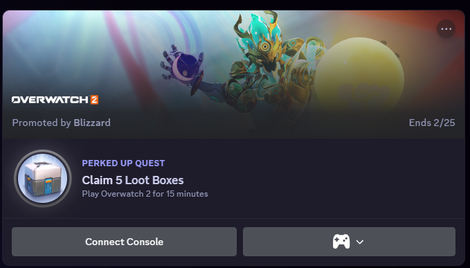 The Connect Console button on the Discord Quest (Screenshot via esports.gg)