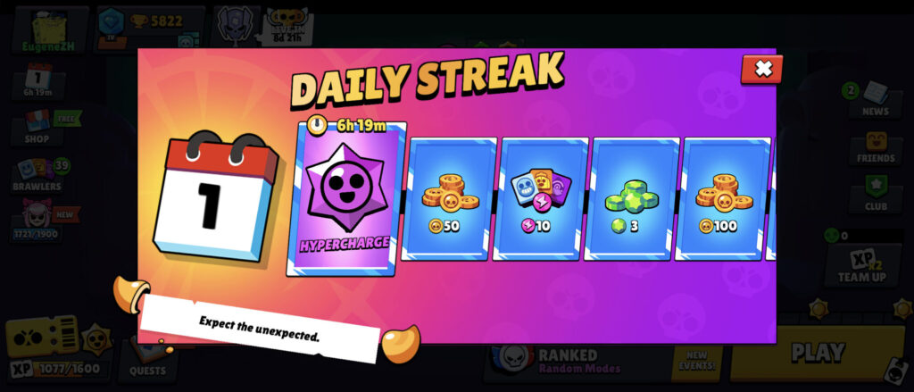 Daily Streak during the Dark Sands season (image via esports.gg)