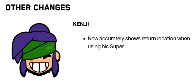 Changes for Brawl Stars Kenji (image via Supercell)