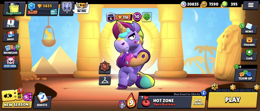 The Dark Sands theme in the Brawl Stars lobby (image via esports.gg)