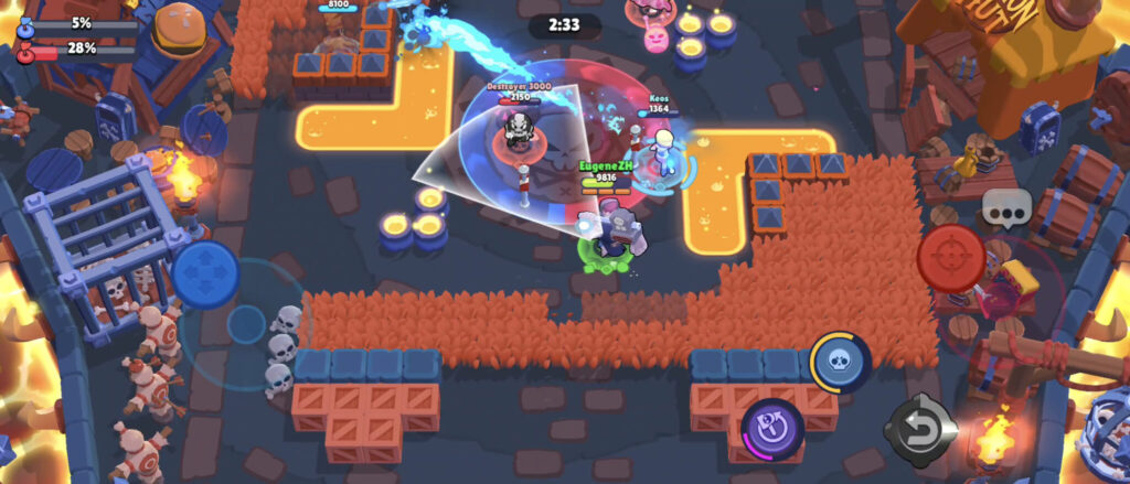 Frank in Brawl Stars Hot Zone (image via esports.gg)