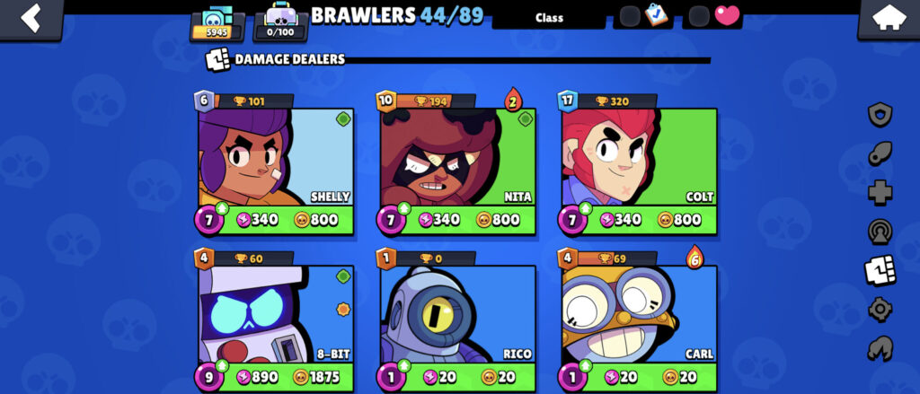 Damage dealers in Brawl Stars (image via esports.gg)