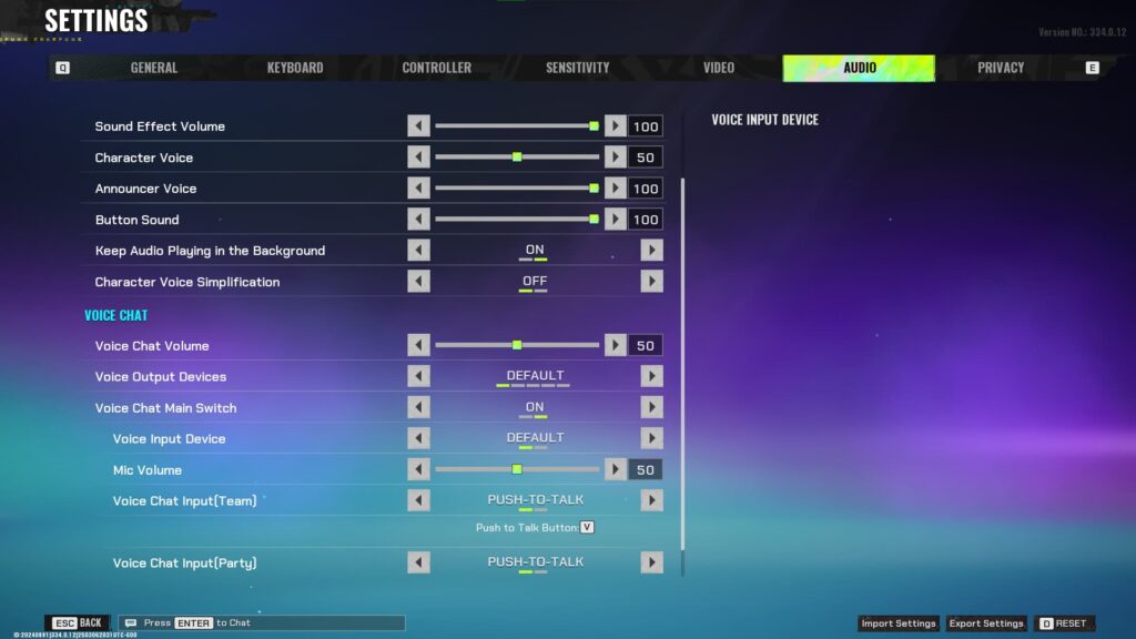 Here is what the audio settings menu looks like in FragPunk (Screenshot via esports.gg)