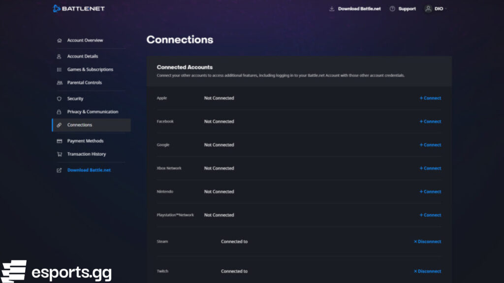 How to connect your Battle.net account to Twitch for free Hearthstone card packs (Screenshot via esports.gg)