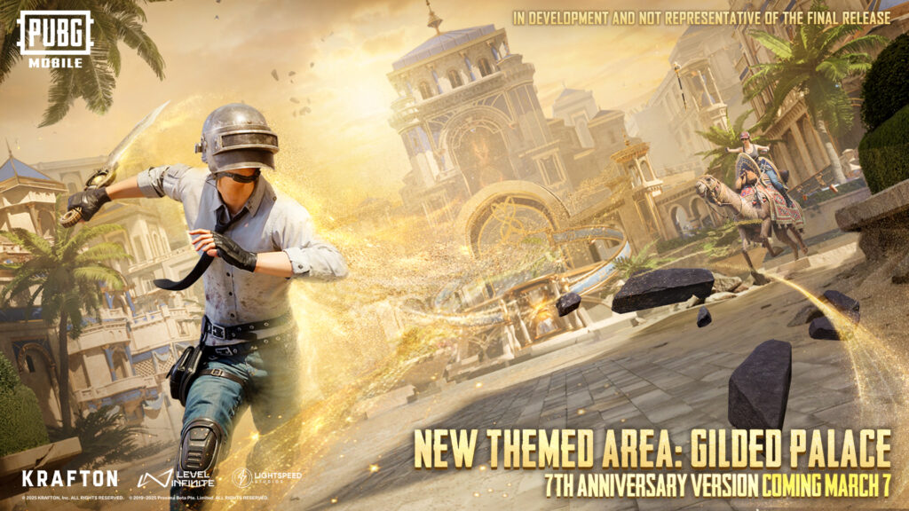 Gilded Palace in Golden Dynasty themed mode features two floating islands where players can choose where to land (image via PUBG MOBILE)