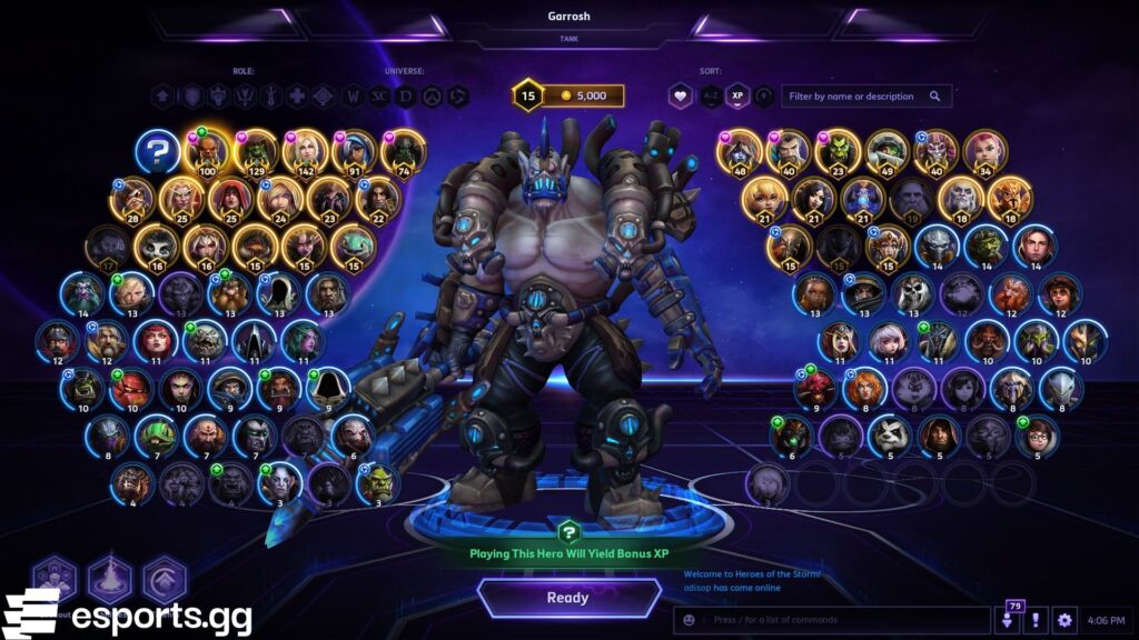 Hereos of the Storm features many iconic characters from Blizzard's different franchises (Screenshot via esports.gg)