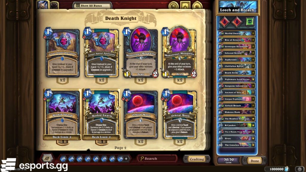 Leech and Breach Dearth Knight cards (Screenshot via esports.gg)