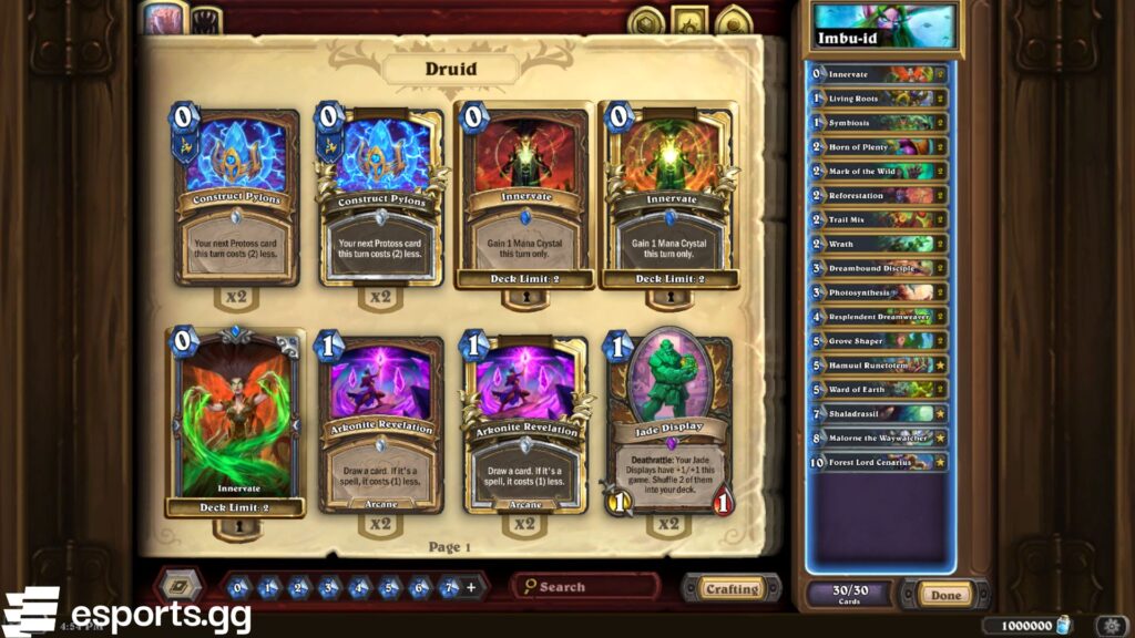 Imbue Druid cards (Screenshot via esports.gg)