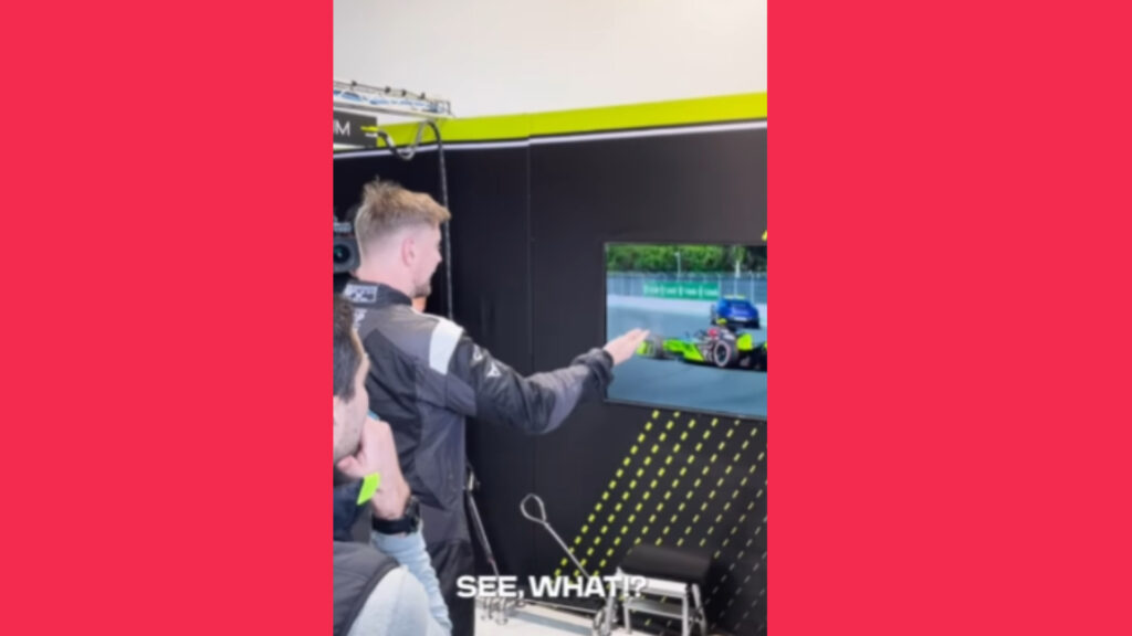 MrBeast watching the video (Screenshot via esports.gg | Video via fiaformulae)