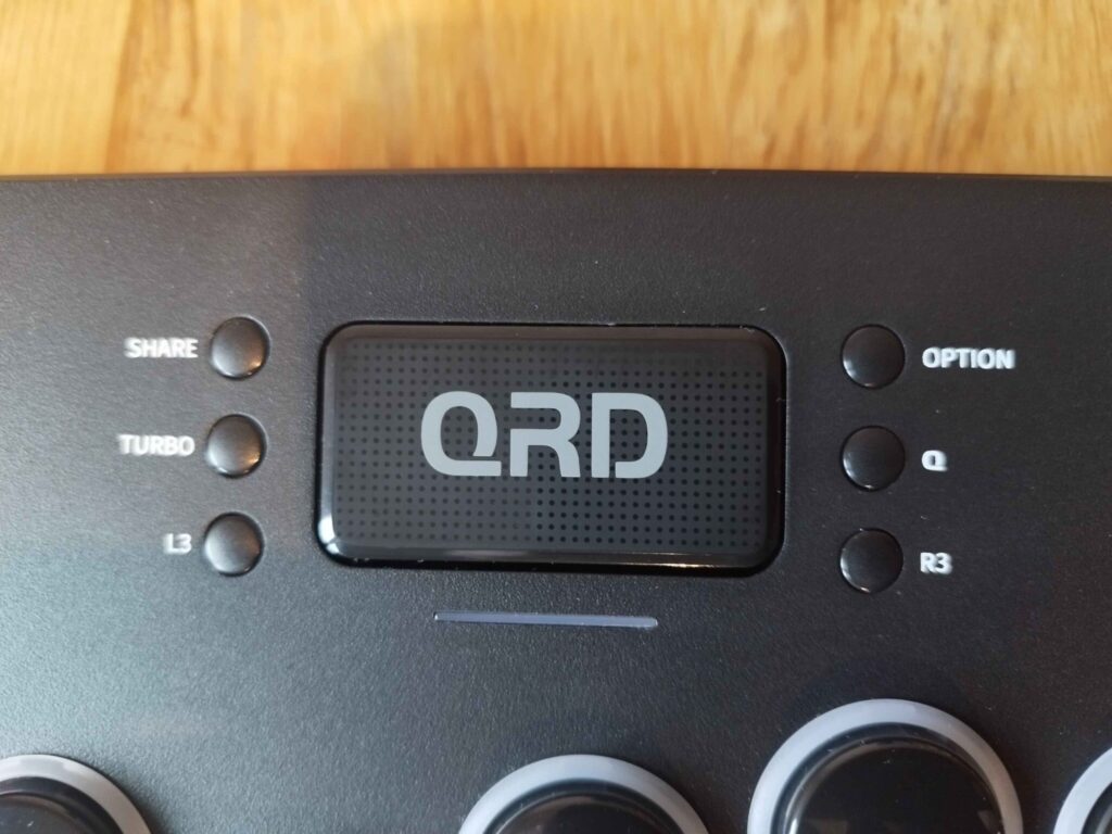 The six function keys on the QRD Maestro S3 fight stick