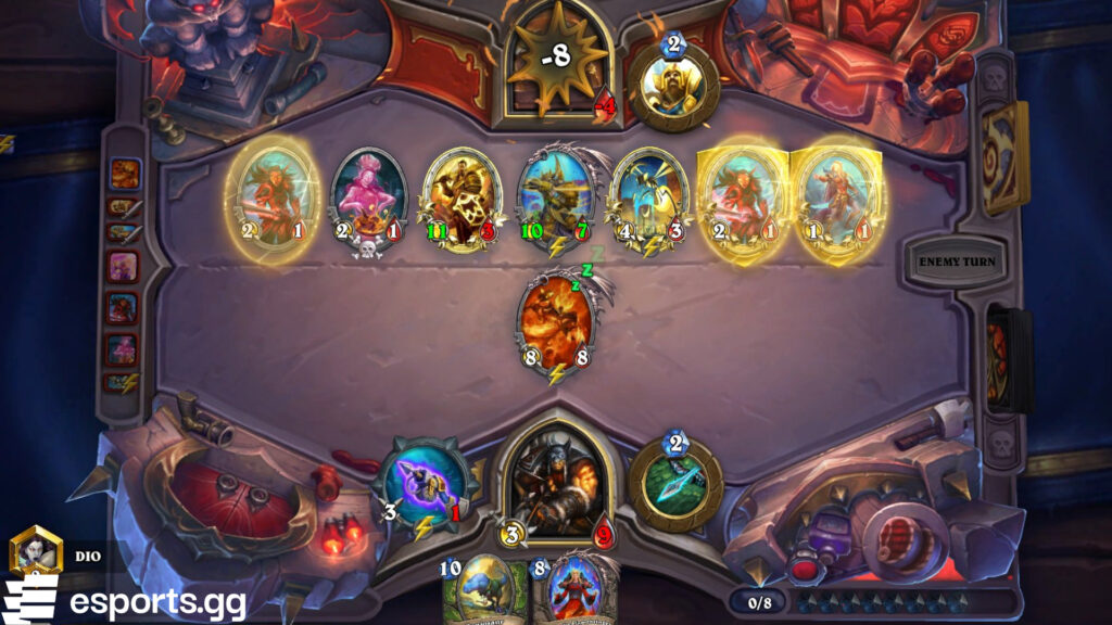 Ragnaros' Fireball going face for lethal (Screenshot via esports.gg)