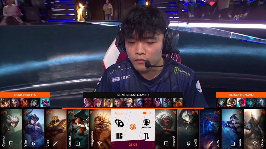 First Strike 2025: Team Liquid vs Karmine Corp game 2 draft (Image via LoL Esports)