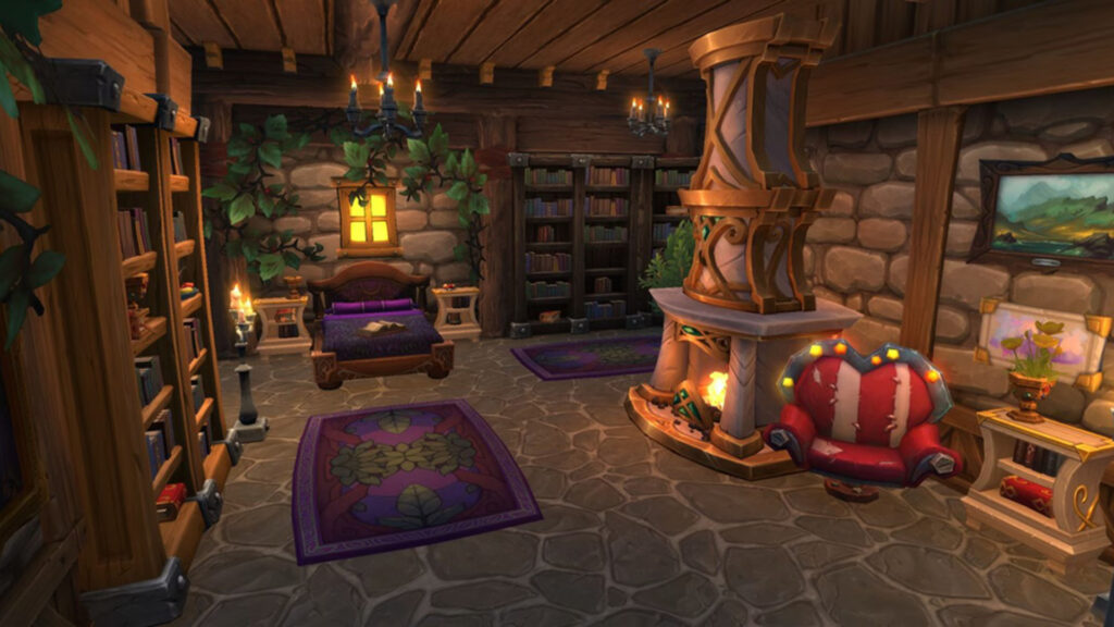 World of Warcraft player housing (image via <a href="https://news.blizzard.com/en-us/article/24186690/azeroth-beautiful-a-look-at-housing-interior-design">Blizzard</a>)