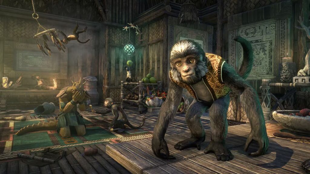 You can get the monkey in-game pet for free by watching the ESO Direct Twitch stream. (Image via Bethesda)