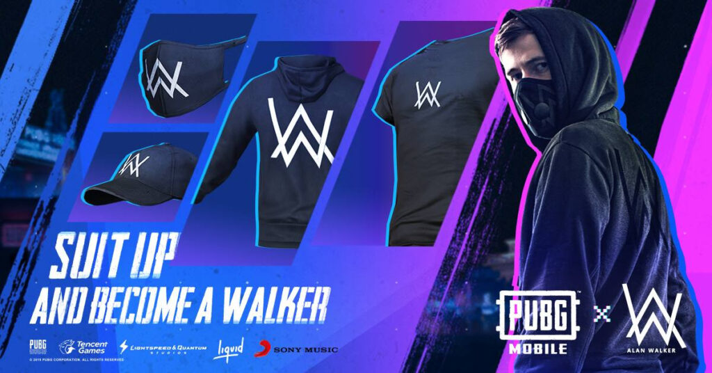 PUBG MOBILE X Alan Walker in-game cosmetics launched in 2019 (Image via PUBG MOBILE)