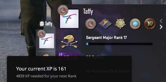 Playing any game mode in CS2 gets you profile XP. (Screenshot by esports.gg)