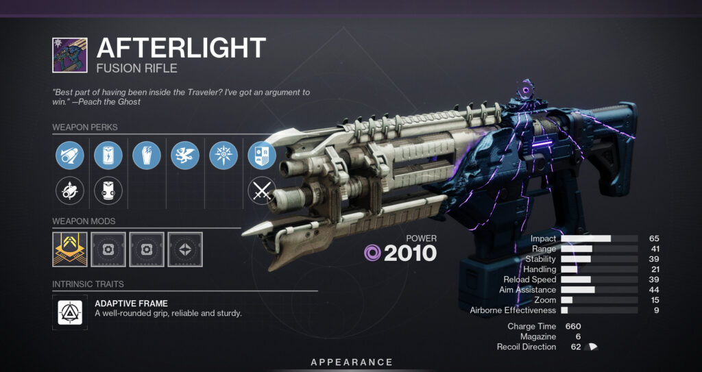 A Void fusion rifle to die for. (Screenshot by esports.gg)