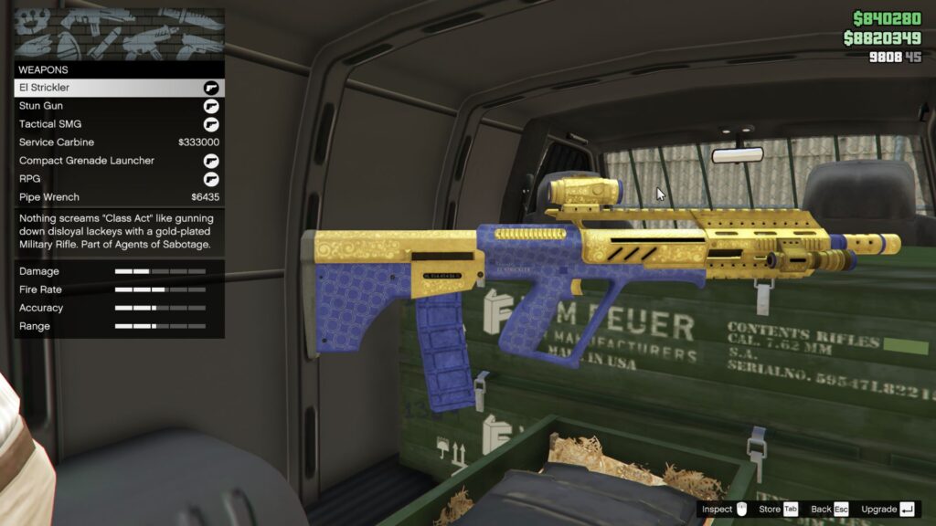 GTA Online Gun Van weekly stock for May 8 - May 15, 2025. (Screenshot via esports.gg)