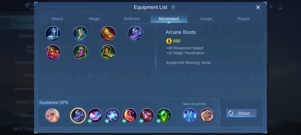 Revamp Kimmy Item Build in MLBB. (Screenshot via esports.gg)