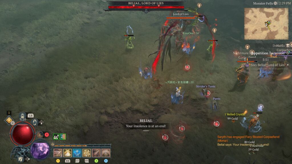 Belial is the final boss in every Apparition Incursion event. (Screenshot by esports.gg via Blizzard Entertainment)