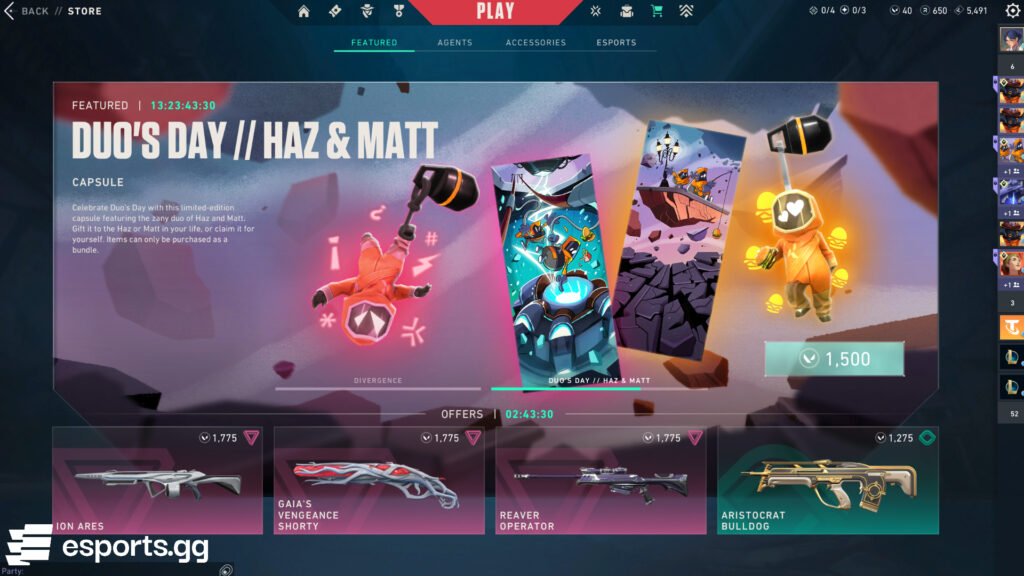 You have until May 14 to acquire the Duo's Day // Haz &amp; Matt capsule (Screenshot by esports.gg)