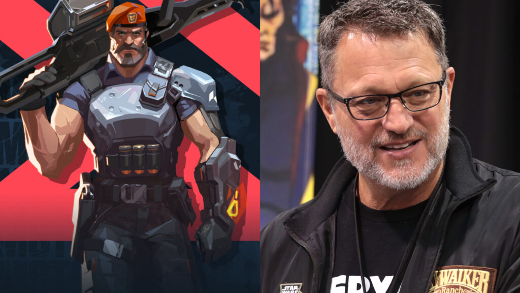 Brimstone and his voice actor Steve Blum (Image via Riot Games / Wikipedia)