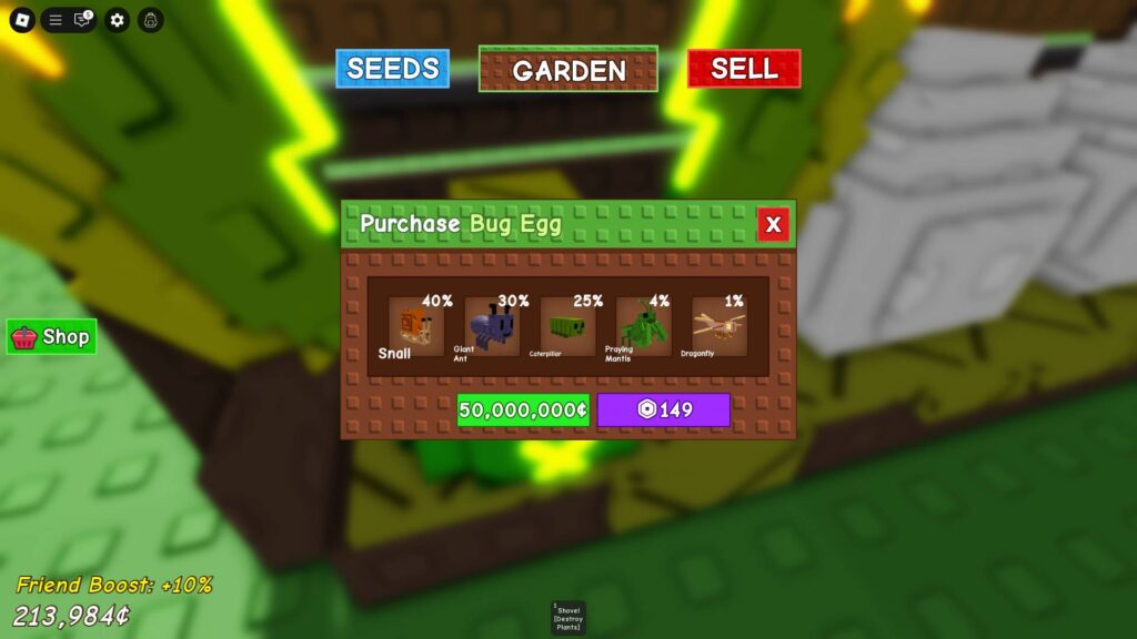 The pets that you can get from the Bug Egg. (Screenshot via esports.gg)